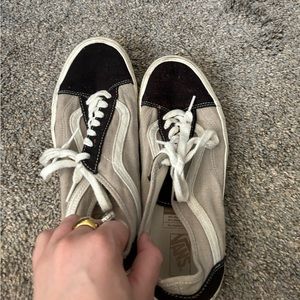 Beige and Black Old Skool Vans